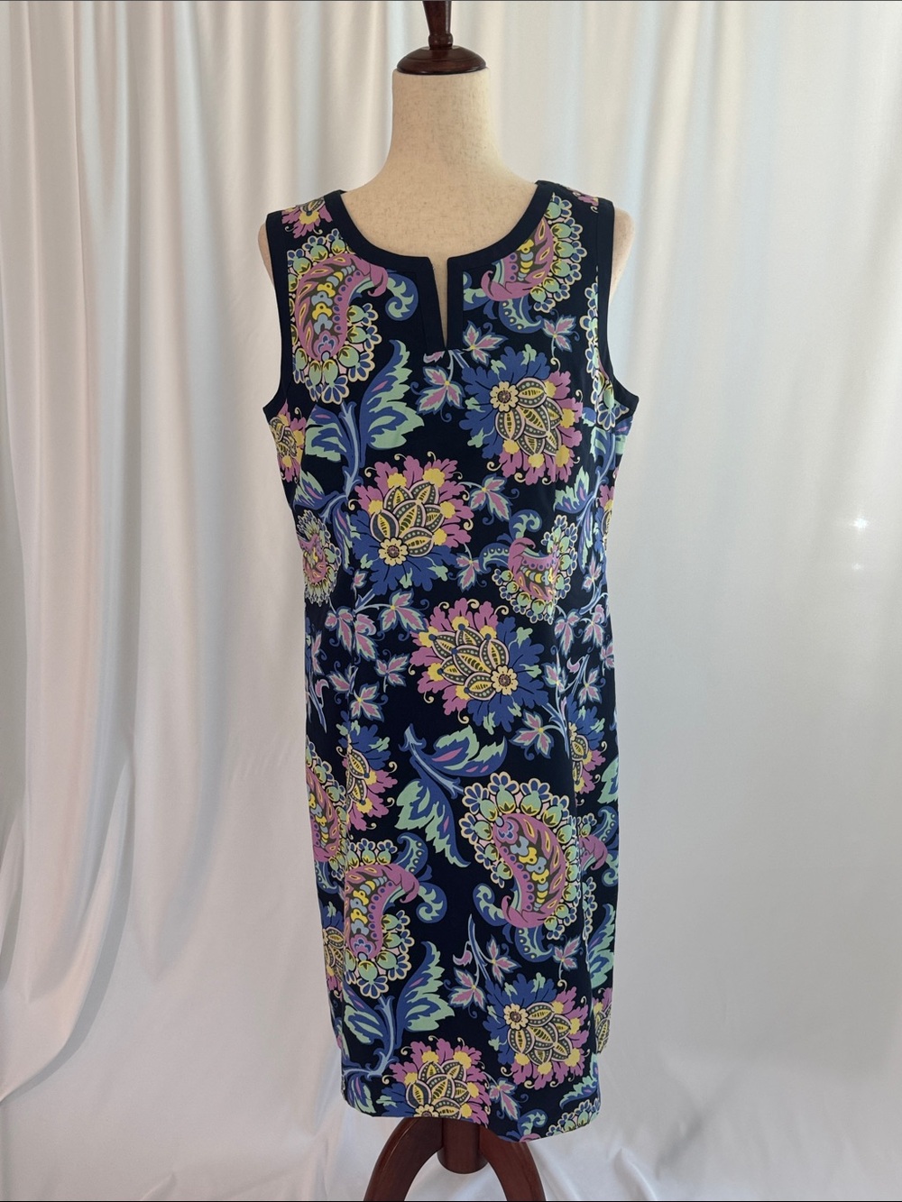 Talbots multi-color PAISLEY SHIFT DRESS for casual or rtw wear; Size 12, NWT